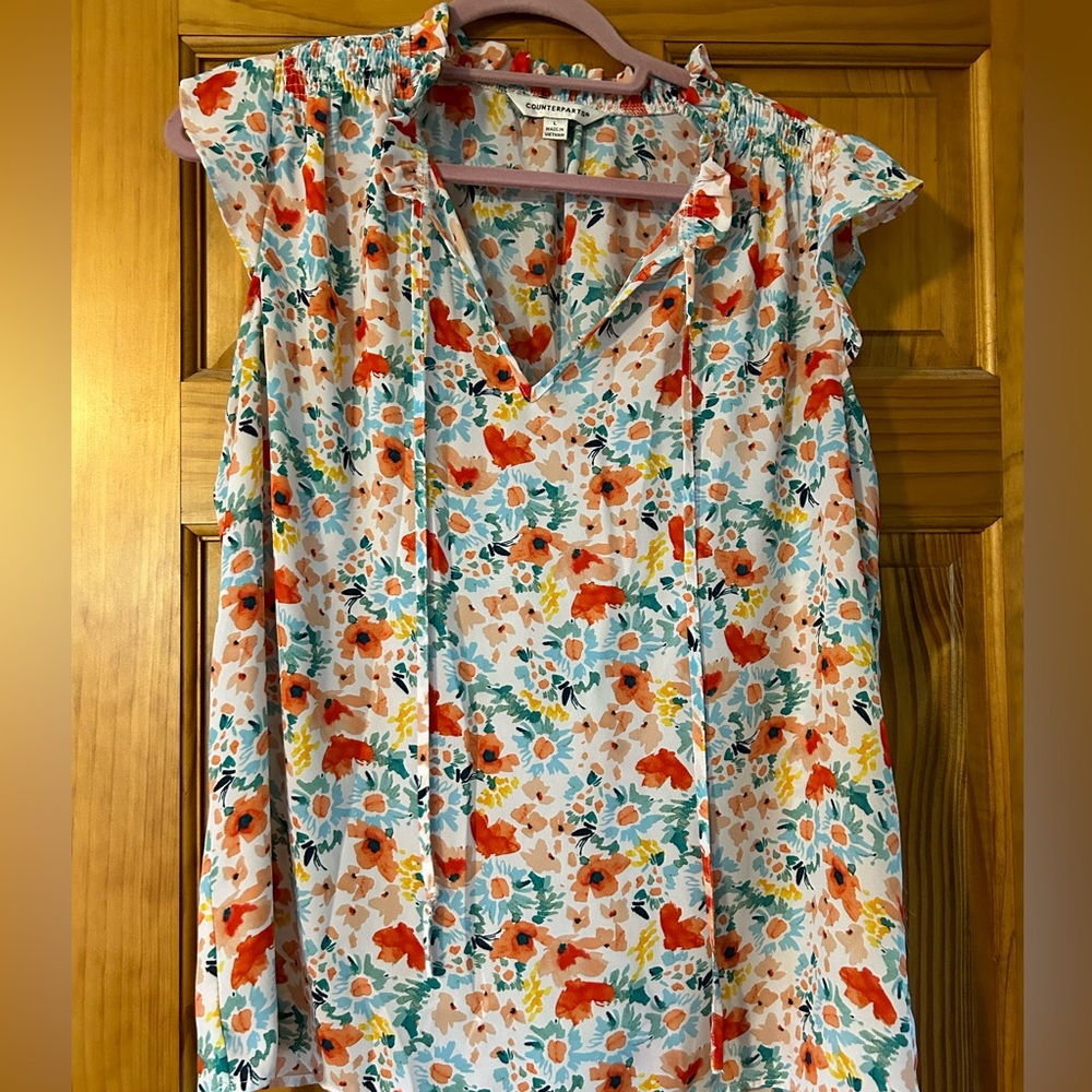 Counterparts Floral Flutter Sleeved Blouse
